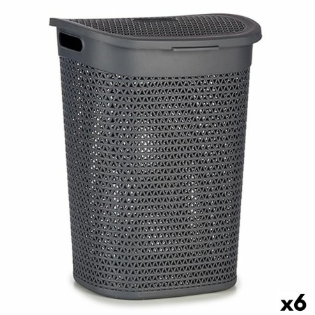 Panier à linge Kipit 4790-2 Anthracite Plastique 60 L 43,5 x 57,5 x 34 cm (6 Unités)