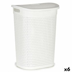 Panier à linge Blanc Plastique 60 L 43,5 x 57,5 x 34 cm (6 Unités)