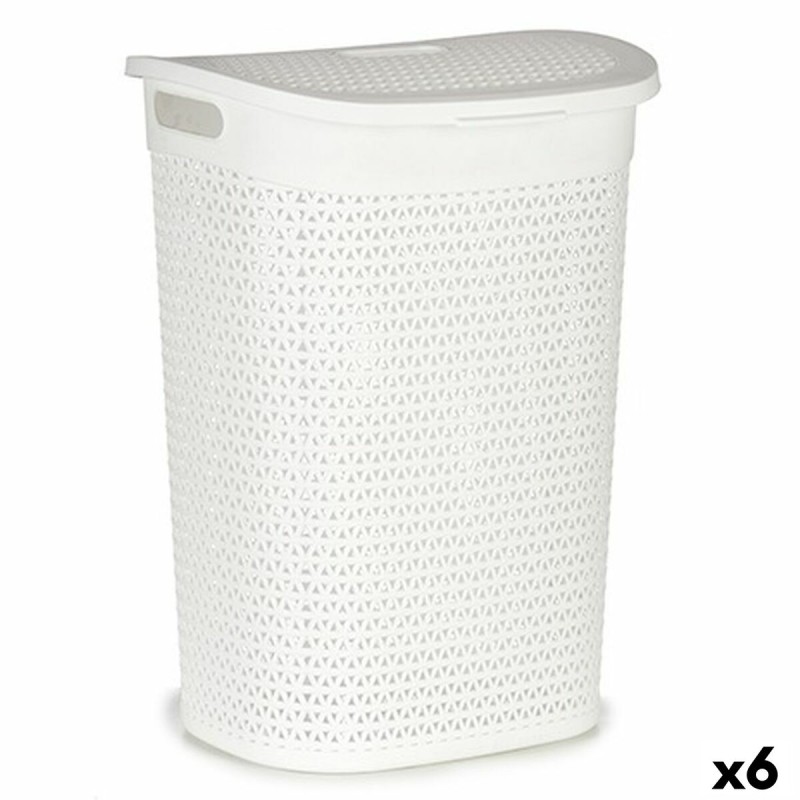 Panier à linge Kipit 4790-3 Blanc Plastique 60 L 43,5 x 57,5 x 34 cm (6 Unités)