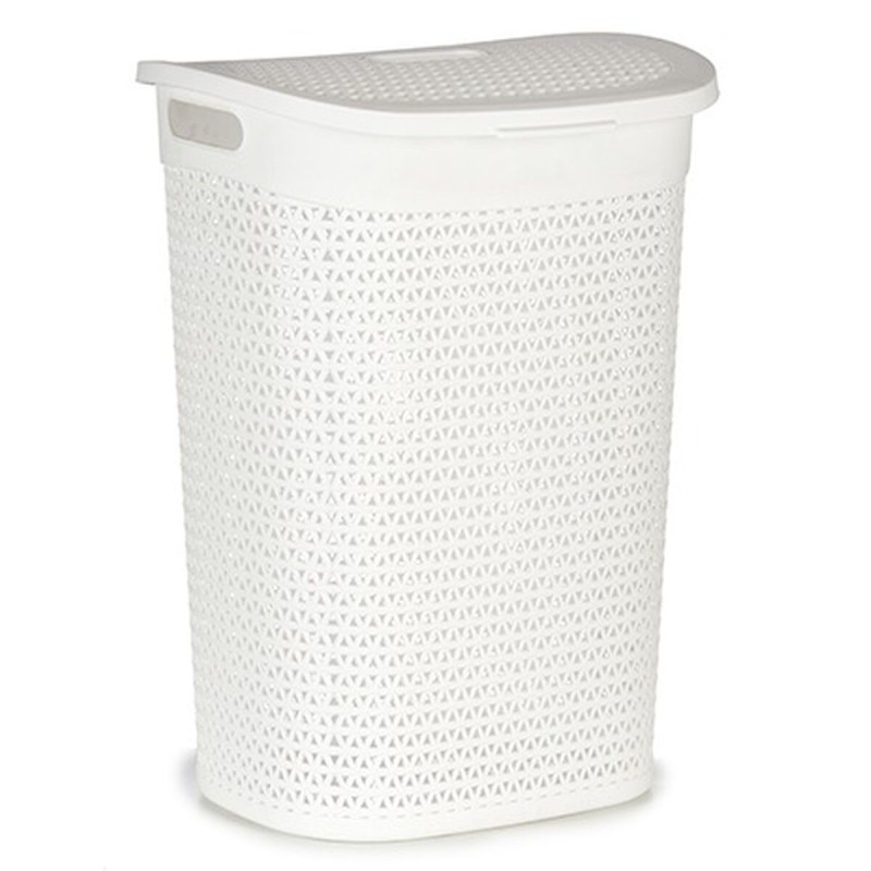 Laundry Basket Kipit 4790-3 White Plastic 60 L 43,5 x 57,5 x 34 cm (6 Units)