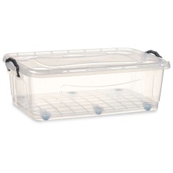 Boîte de rangement avec roues Transparent Plastique 30 L 40 x 20,5 x 63 cm (6 Unités)