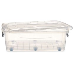 Boîte de rangement avec roues Transparent Plastique 30 L 40 x 20,5 x 63 cm (6 Unités)