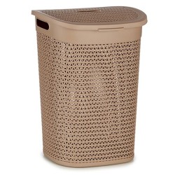 Laundry Basket Kipit 4790-4 Beige Plastic 60 L 43,5 x 57,5 x 34 cm (6 Units)