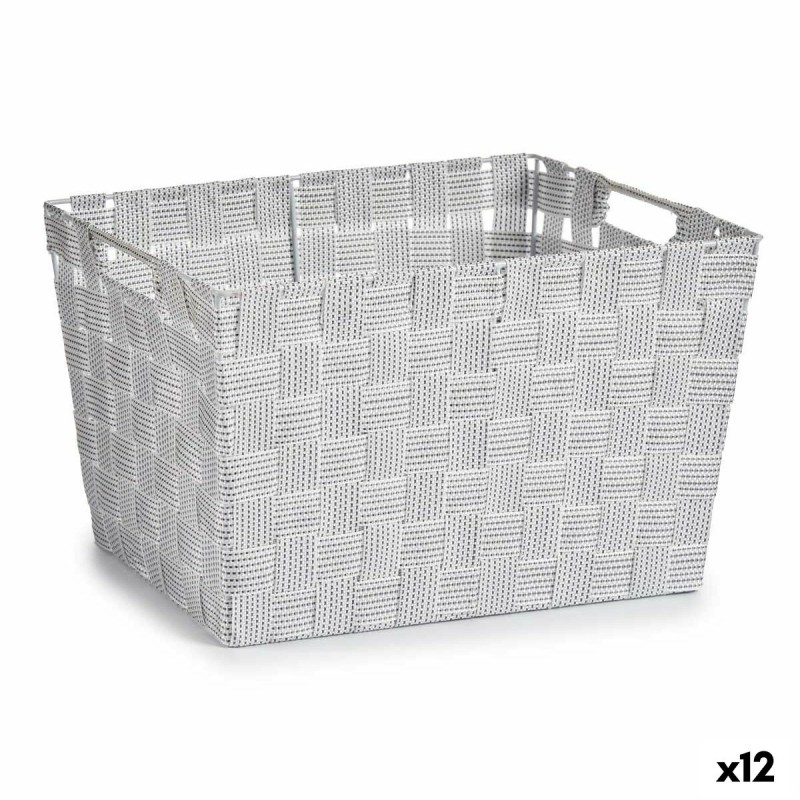 Panier à linge Kipit A3-6875 Blanc Tissu 10 L 25 x 20 x 35 cm (12 Unités)