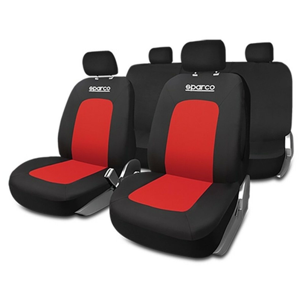 Sitzbezug-Set Sparco Sport Schwarz/Rot