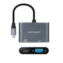 Adaptateur USB C vers VGA/HDMI NANOCABLE 10.16.4303 4K Ultra HD