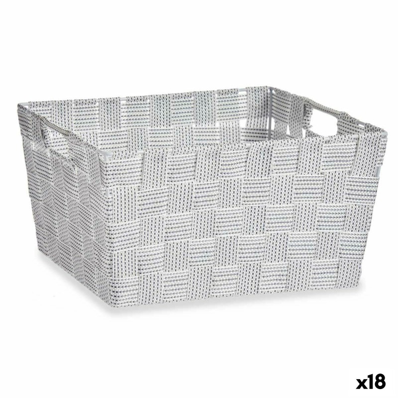 Multi-purpose basket Kipit A3-6883 White Cloth 30,4 x 14 x 20 cm (18 Units)