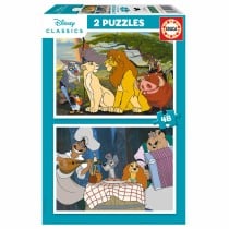 Set de 2 Puzzles Disney Lion King and Lady and the Tramp 48 Pièces