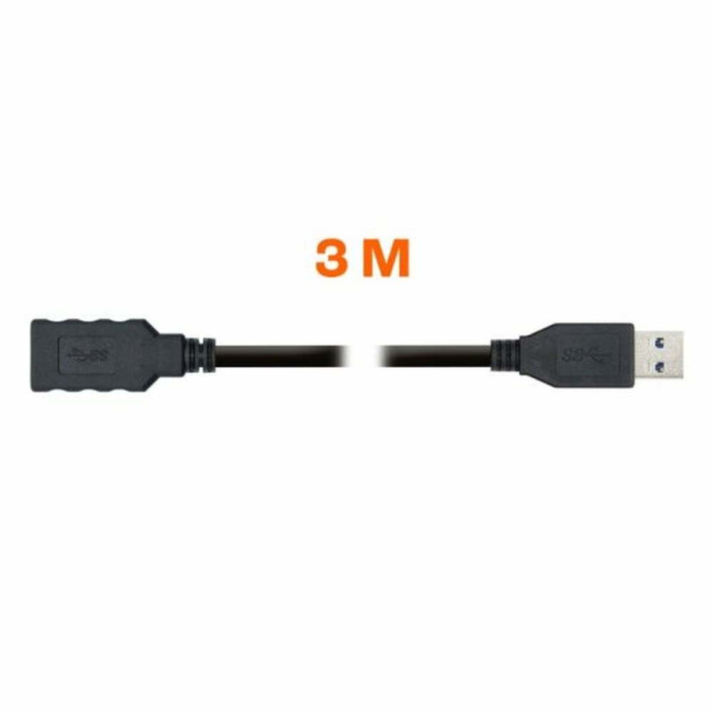 USB Cable PcCom Black 3 m