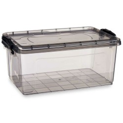 Storage Box with Lid Kipit TP546-2 Anthracite Plastic (12 Units)