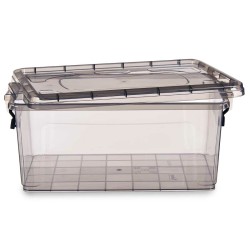 Boîte de rangement avec couvercle Anthracite Plastique 13,7 L 27,5 x 18 x 42,5 cm (12 Unités)