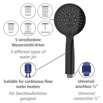 Duschset Wenko Young Line 25451100 Matte Hinterseite Edelstahl Ø 19 mm 66 cm