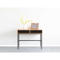 Console Romimex Black Natural Metal MDF Wood 107 x 47 x 28 cm