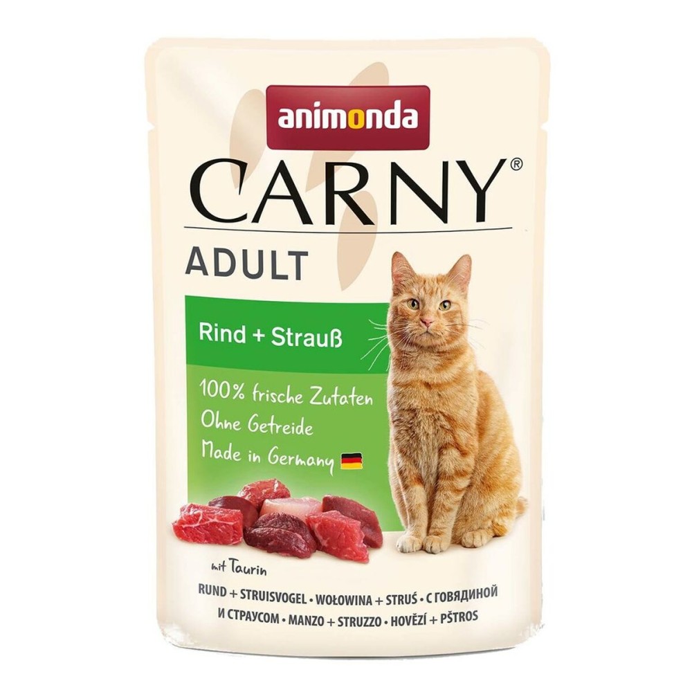 Aliments pour chat Animonda Beef and ostrich Viande de bœuf 85 g