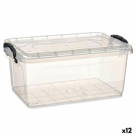 Storage Box with Lid Kipit TP545-1 Transparent Plastic (12 Units)