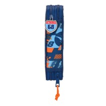 Trousse Scolaire avec Accessoires Hot Wheels Speed club Orange Blue marine 12.5 x 19.5 x 4 cm (28 Pièces)