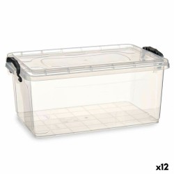 Storage Box with Lid Kipit TP546-1 Transparent Plastic (12 Units)