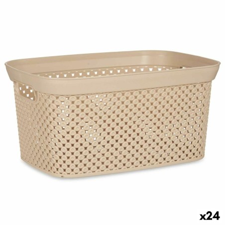 Panier à linge Beige Plastique 10 L 24 x 17 x 35 cm (24 Unités)