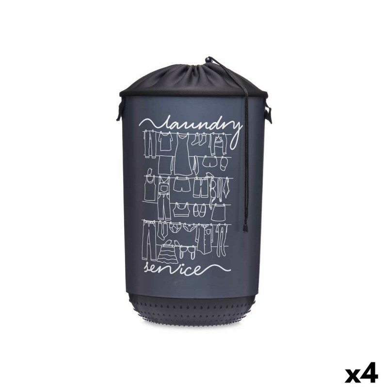 Laundry Basket Kipit Laundry Sevice Dark blue Plastic 40 L 34 x 52,5 x 34 cm (4 Units)