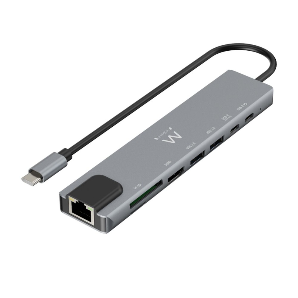 Hub USB Ewent EW1146 Gris Multicouleur (1 Unité)