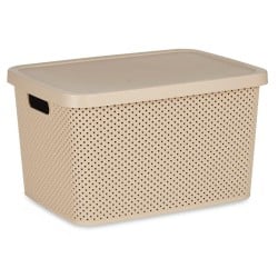 Boîte de rangement avec couvercle Beige Plastique 19 L 28 x 22 x 39 cm (12 Unités)