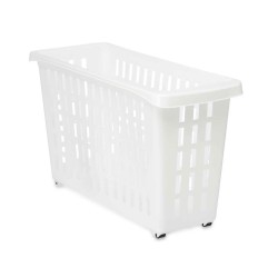 Panier Multi-usages Kipit G-327 Blanc Plastique 17,5 x 26 x 46 cm Avec des roues (12 Unités)