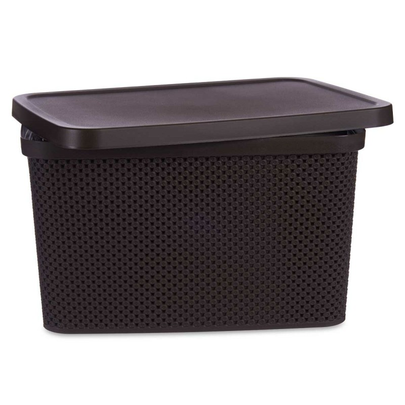 Storage Box with Lid Kipit 041262-4 Brown Plastic 19 L 28 x 22 x 39 cm (12 Units)