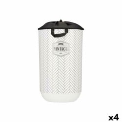 Panier à linge Vintage Blanc Plastique 40 L 34 x 52,5 x 34 cm (4 Unités)