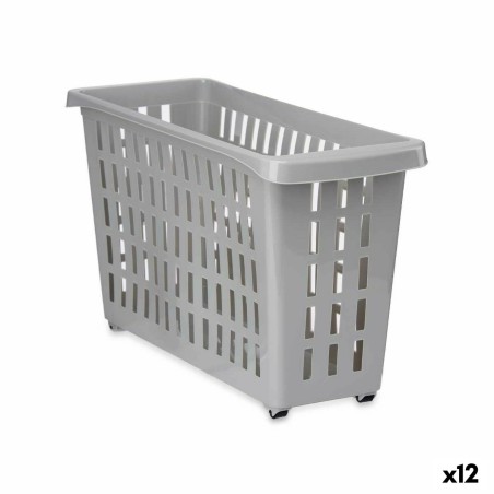 Multi-purpose basket Kipit G-327-1 Grey Plastic 17,5 x 26 x 46 cm With wheels (12 Units)