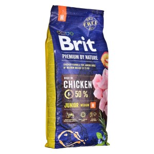 Nourriture Brit Premium By Nature Junior M Petit/Junior Poulet 15 kg