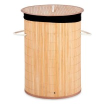 Panier à linge Naturel Noir Métal Bambou 48 L Bois MDF (4 Unités)