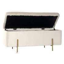 Bench DKD Home Decor Beige Multicolour Golden Metal Plastic 109 x 42,5 x 45 cm