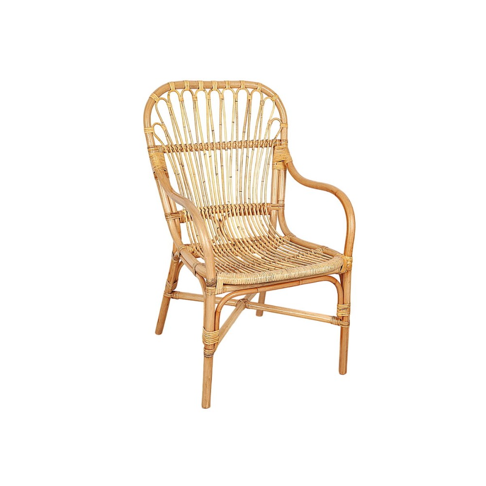 Armchair Romimex Natural Rattan 55 x 85 x 59 cm