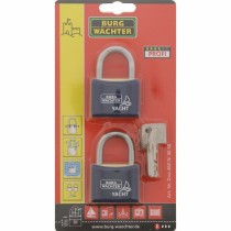 Key padlock Burg-Wachter DUO 460 Ni 40 SB Metal Stainless steel Rectangular (2 Units)