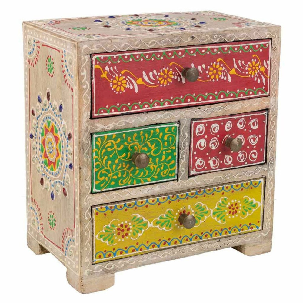 Jewelry box Alexandra House Living Multicolour Natural Mango wood MDF Wood 11 x 20 x 19 cm 5 drawers