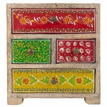 Jewelry box Alexandra House Living Multicolour Natural Mango wood MDF Wood 11 x 20 x 19 cm 5 drawers