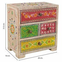 Jewelry box Alexandra House Living Multicolour Natural Mango wood MDF Wood 11 x 20 x 19 cm 5 drawers