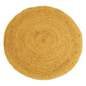 Carpet Yellow Jute 120 x 120 cm