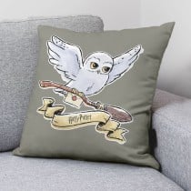 Housse de coussin Harry Potter Hedwig Gris 50 x 50 cm