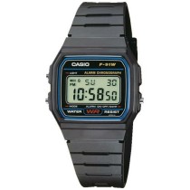 Unisex-Uhr Casio F-91W-1YER Schwarz (Ø 35 mm)