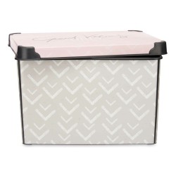 Boîte de rangement avec couvercle Vibes Flèches 22 L Rose Plastique 30 x 23,5 x 40 cm (12 Unités)