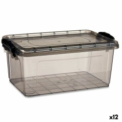 Boîte de rangement avec couvercle Kipit TP545-2 Anthracite Plastique (12 Unités)