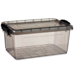 Boîte de rangement avec couvercle Anthracite Plastique 8,5 L 24 x 16 x 37 cm (12 Unités)