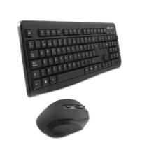 Tastatur mit Maus CoolBox COO-KTR-02W Qwerty Spanisch Schwarz Wireless