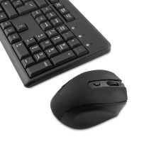 clavier et souris CoolBox COO-KTR-02W Espagnol Qwerty Noir Sans fil