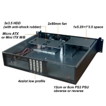 Box Server-Rack Techly I-CASE IPC-240L Schwarz