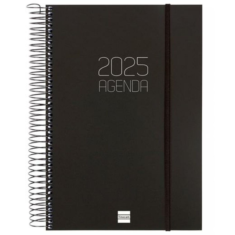 Diary Finocam OPAQUE Black 16,5 x 24,2 cm 2025