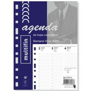 Recharge pour agenda Finocam MULTIFIN 3002 2025 15,5 x 21,5 cm