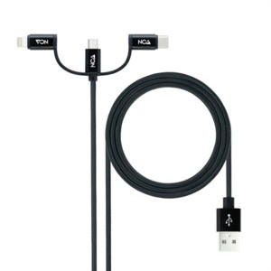 USB-Kabel NANOCABLE 10.01.3200 Schwarz 1 m