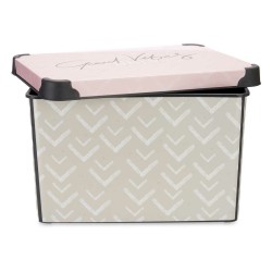 Storage Box with Lid Vibes Arrows Pink Plastic 17 L 28 x 22 x 37 cm (12 Units)